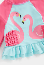 Load image into Gallery viewer, Mothercare Flamingo Sunsafe Rash Vest and Shorts Set
