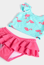 Load image into Gallery viewer, Mothercare Flamingo Tankini with Hair Ties
