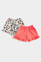 Load image into Gallery viewer, Mothercare Leopard-Print and Coral Jersey Shorts - 2 Pack
