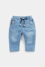 Load image into Gallery viewer, Mothercare Light-Wash Rib-Waist Jeans
