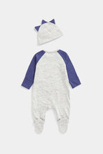 Load image into Gallery viewer, Mothercare Dino All-in-One and Hat Set

