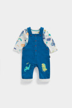 Load image into Gallery viewer, Mothercare Dino Cord Dungarees and Bodysuit Set
