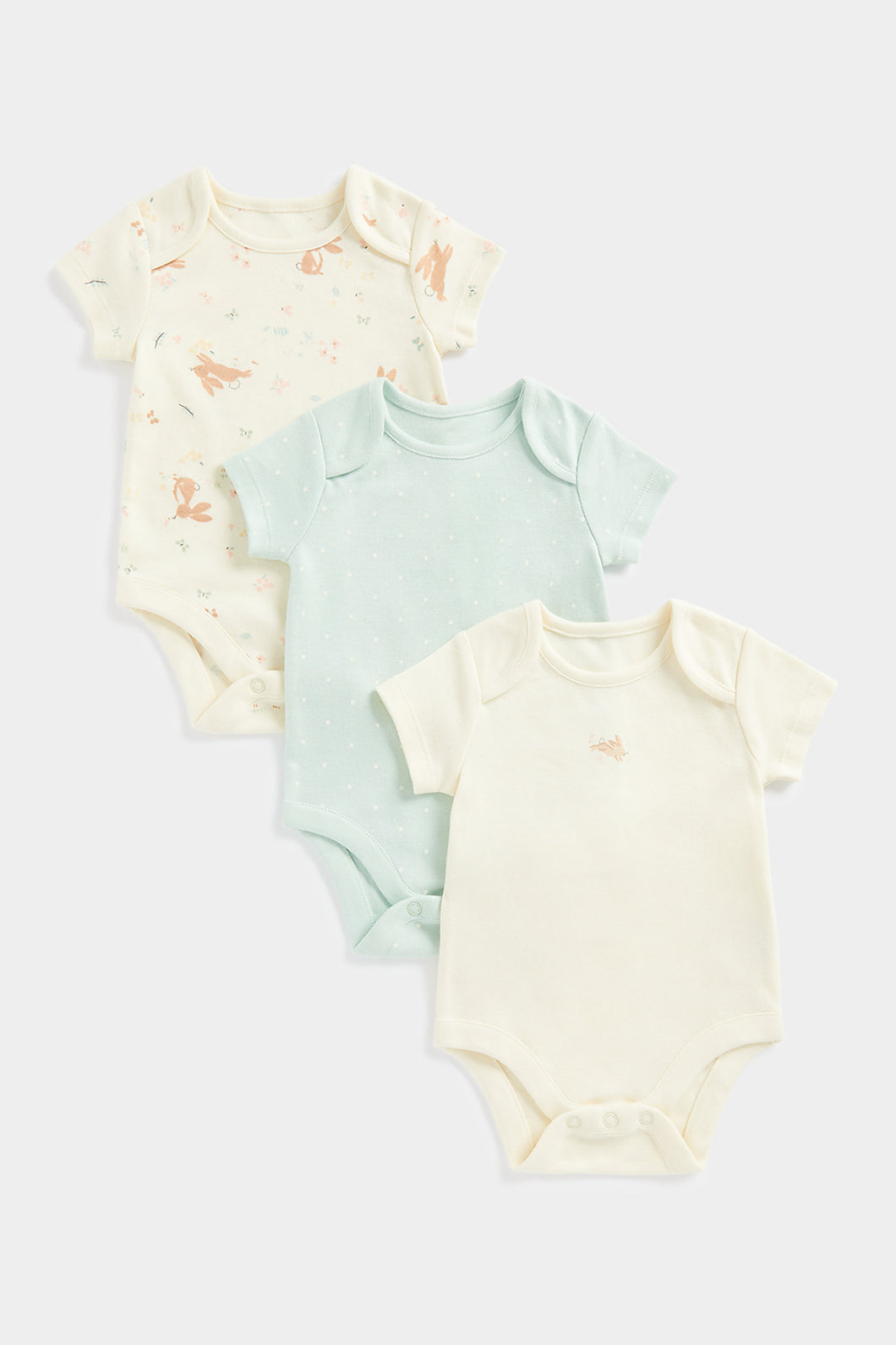 Mothercare Bunny Short-Sleeved Bodysuits - 3 Pack