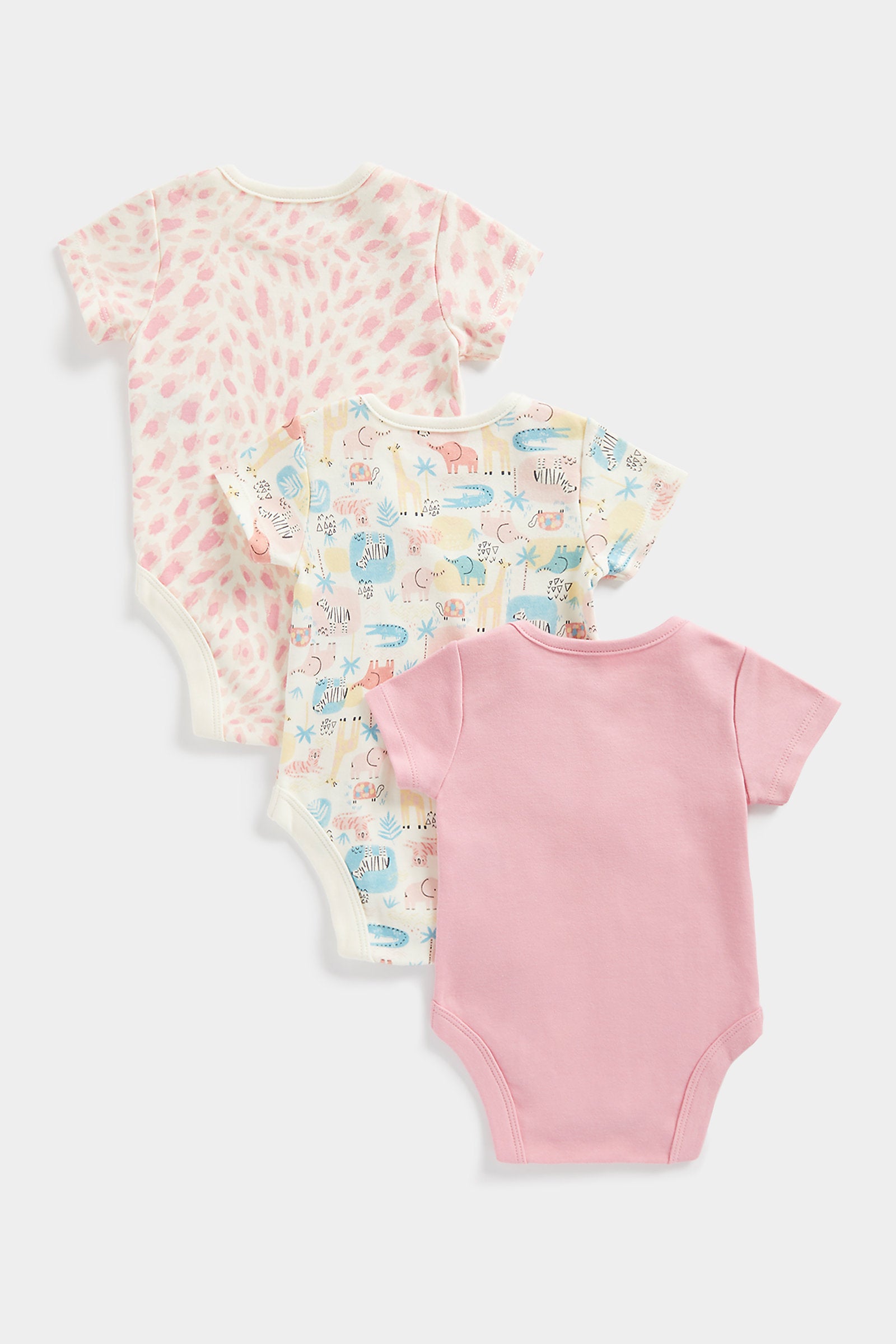 Mothercare Safari Short-Sleeved Bodysuits - 3 Pack