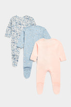 Load image into Gallery viewer, Mothercare Bluebird Sleepsuits - 3 Pack
