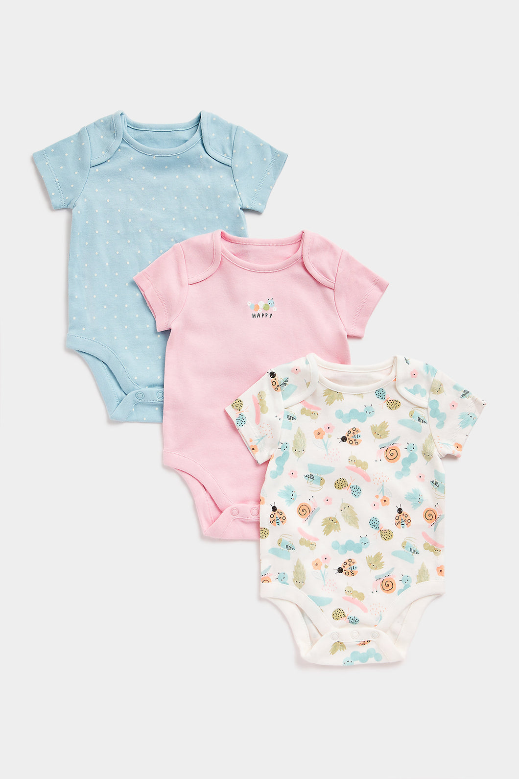 Mothercare In the Garden Short-Sleeved Bodysuits - 3 Pack