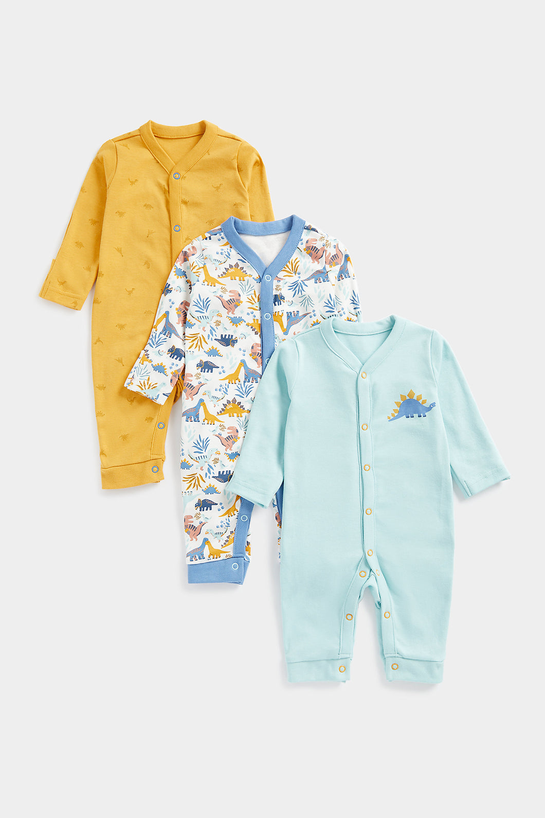 Mothercare Dino Footless Sleepsuits - 3 Pack