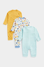 Load image into Gallery viewer, Mothercare Dino Footless Sleepsuits - 3 Pack
