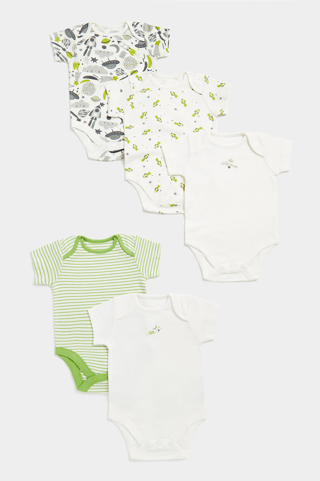 Mothercare Space Short-Sleeved Bodysuits - 5 Pack