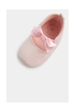 Load image into Gallery viewer, Mothercare Pink Glitter Pram Shoes And Headband Set
