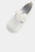 Load image into Gallery viewer, Mothercare White Glitter Pram Shoes And Headband Set

