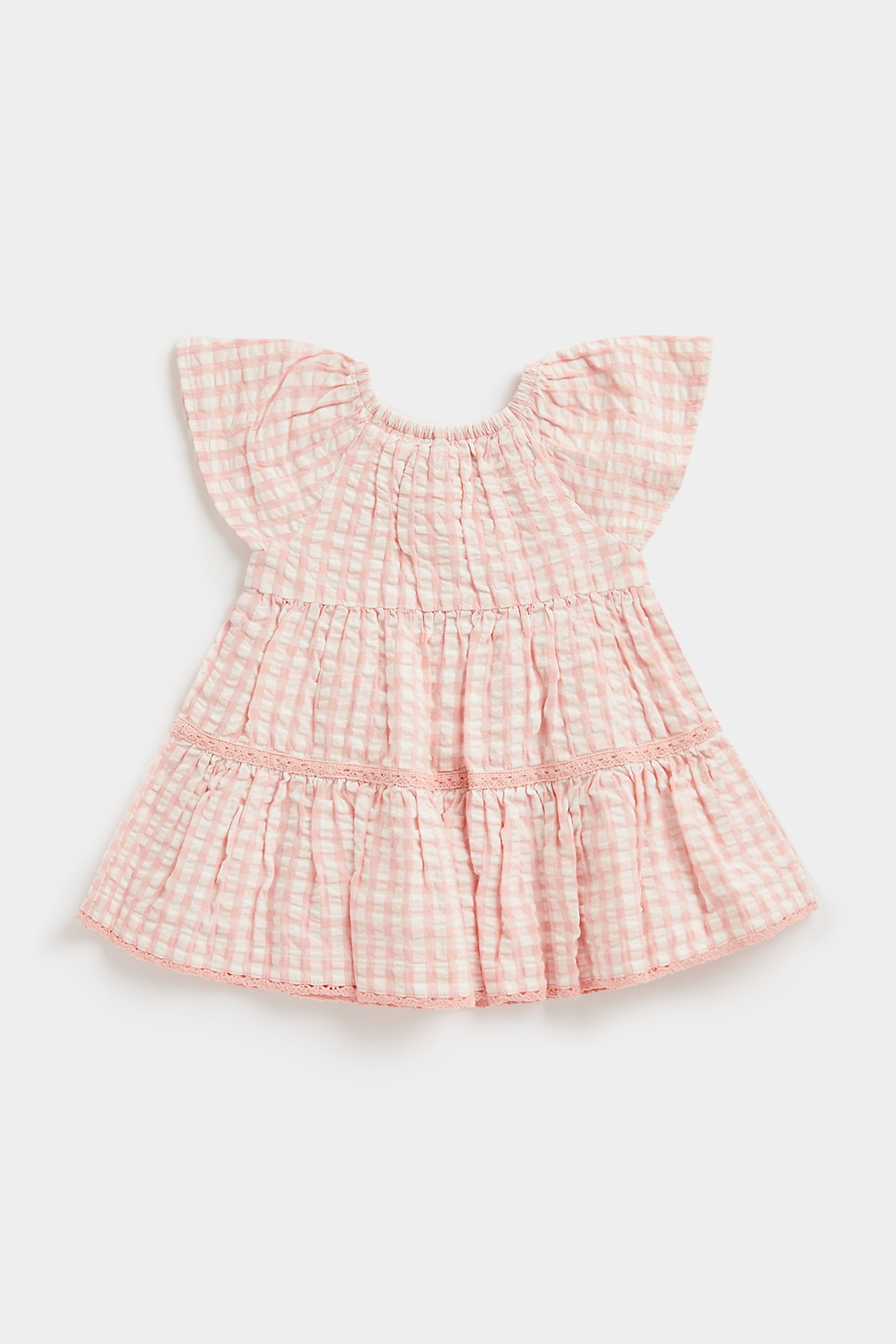 Mothercare Pink Gingham Tiered Dress