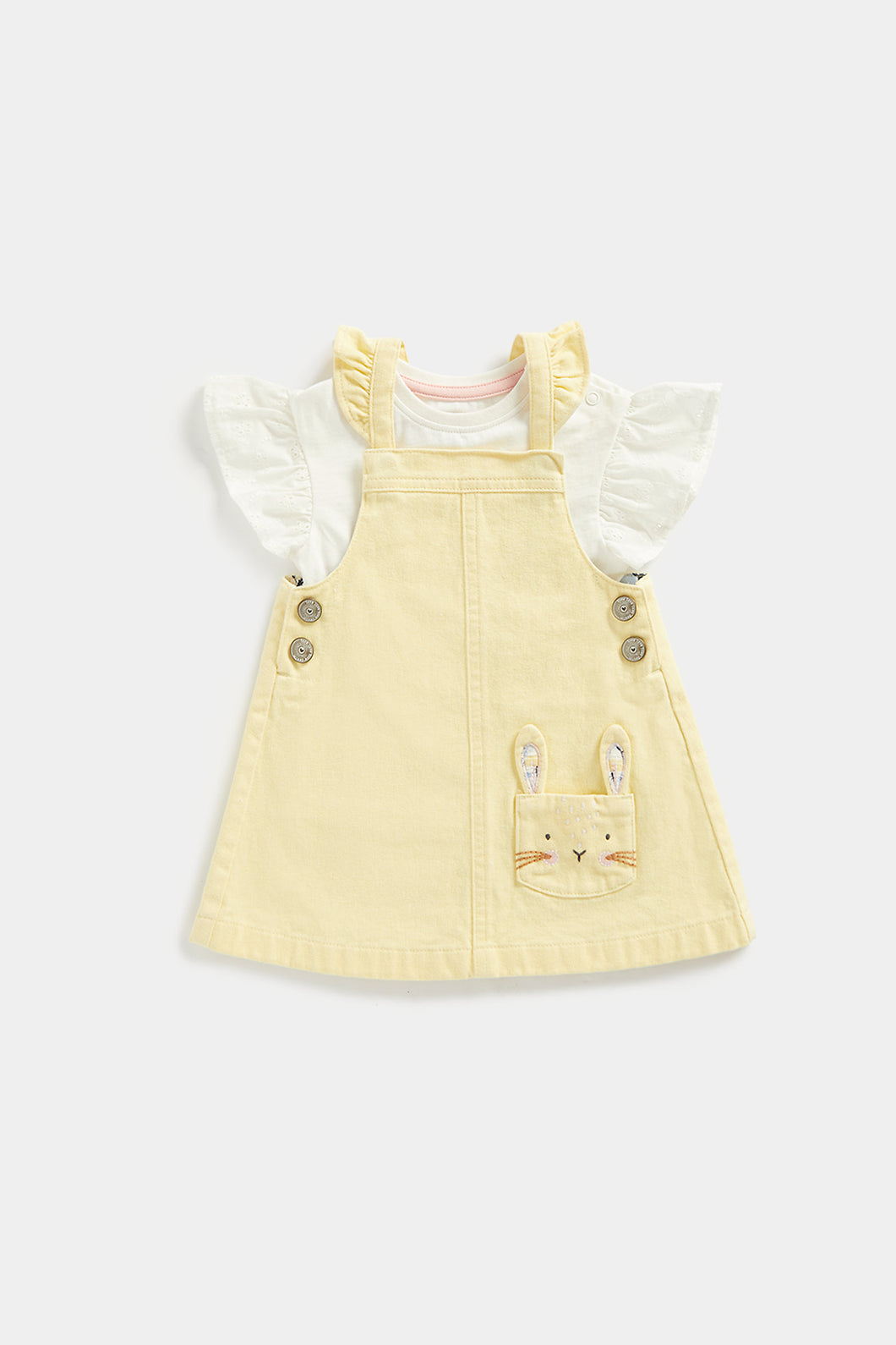 Mothercare Cat Pinny Dress and T-Shirt Set