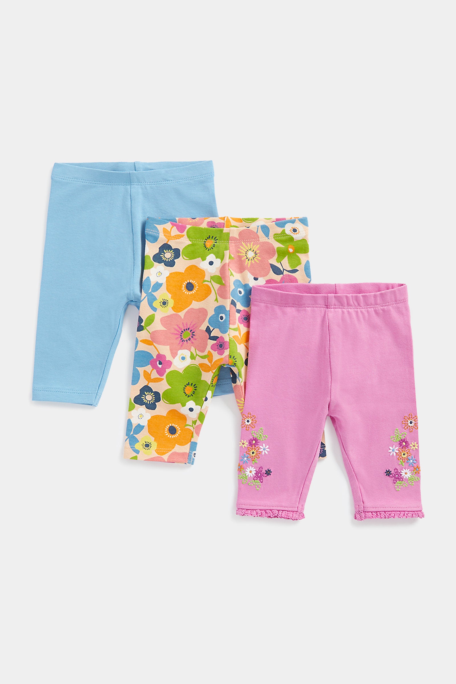 Mothercare Flower Festival Cropped Leggings - 3 Pack