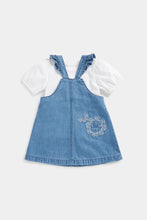 Load image into Gallery viewer, Mothercare Denim Pinny and T-Shirt Set
