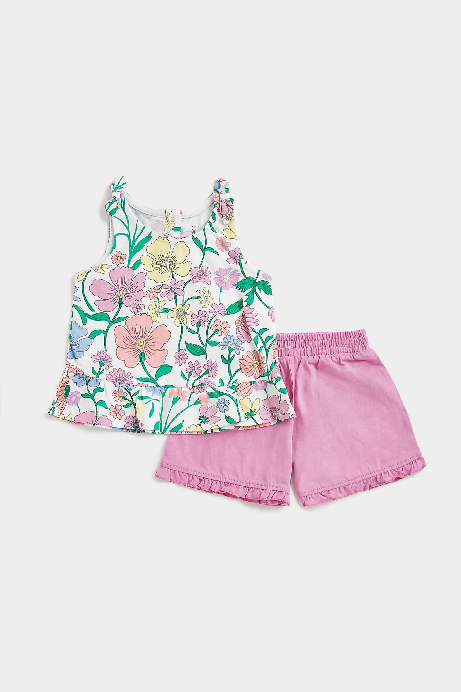 Mothercare Floral Vest T-Shirt and Shorts Set