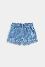 Load image into Gallery viewer, Mothercare Embroidered Paperbag-Waist Denim Shorts
