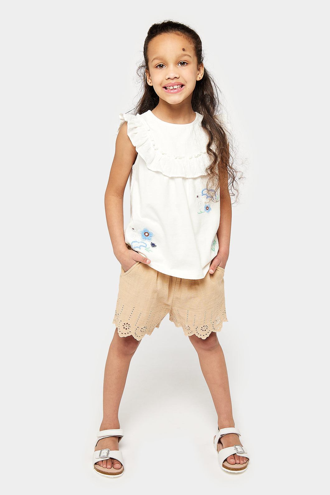 Mothercare Embroidered T-Shirt and Shorts Set