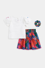 Load image into Gallery viewer, Mothercare T-Shirt, Skirt and Hair Tie Set
