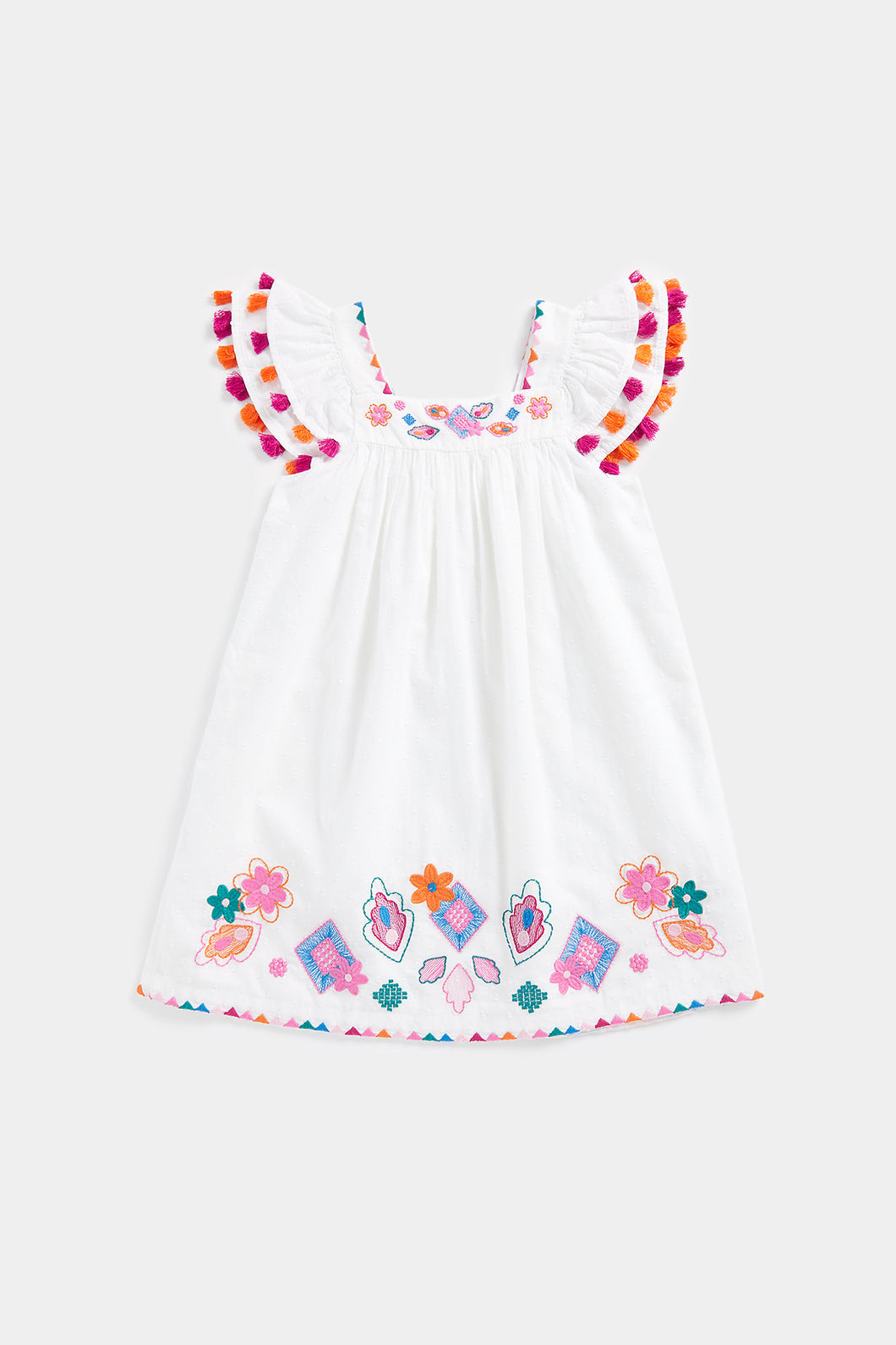 Mothercare White Embroidered Dress