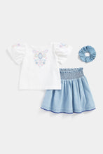 Load image into Gallery viewer, Mothercare T-Shirt, Skirt and Hair Tie Set
