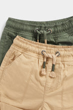 Load image into Gallery viewer, Mothercare Khaki and Tan Poplin Shorts - 2 Pack
