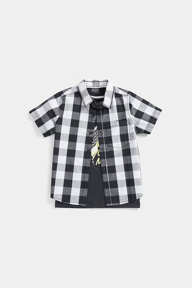 Mothercare Checked Shirt and T-Shirt Set