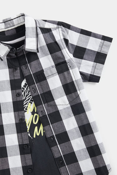 Mothercare Checked Shirt and T-Shirt Set