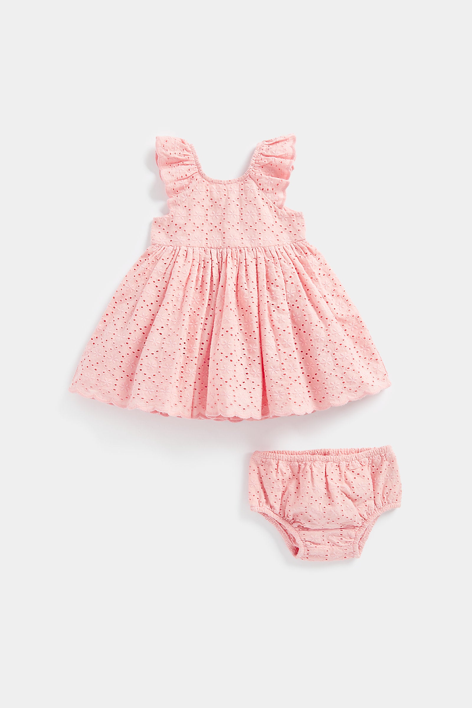 Mothercare Pink Broderie Dress and Knickers