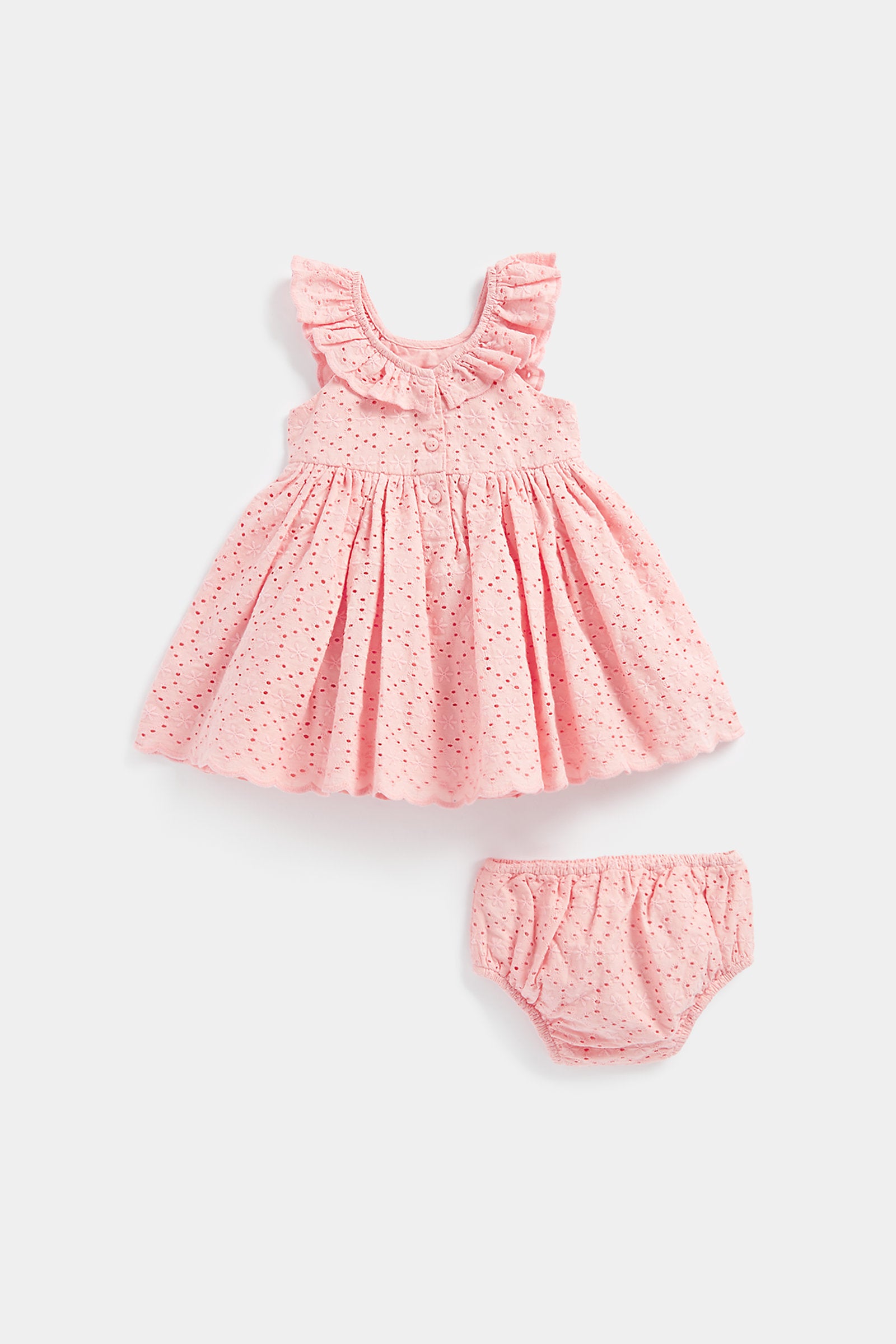 Mothercare Pink Broderie Dress and Knickers