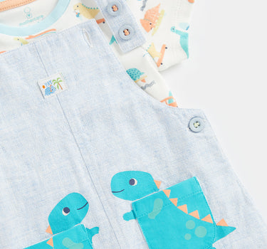 Mothercare Dino Bibshorts and Bodysuit Set