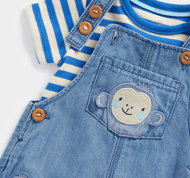 Mothercare Monkey Bibshorts and Bodysuit Set