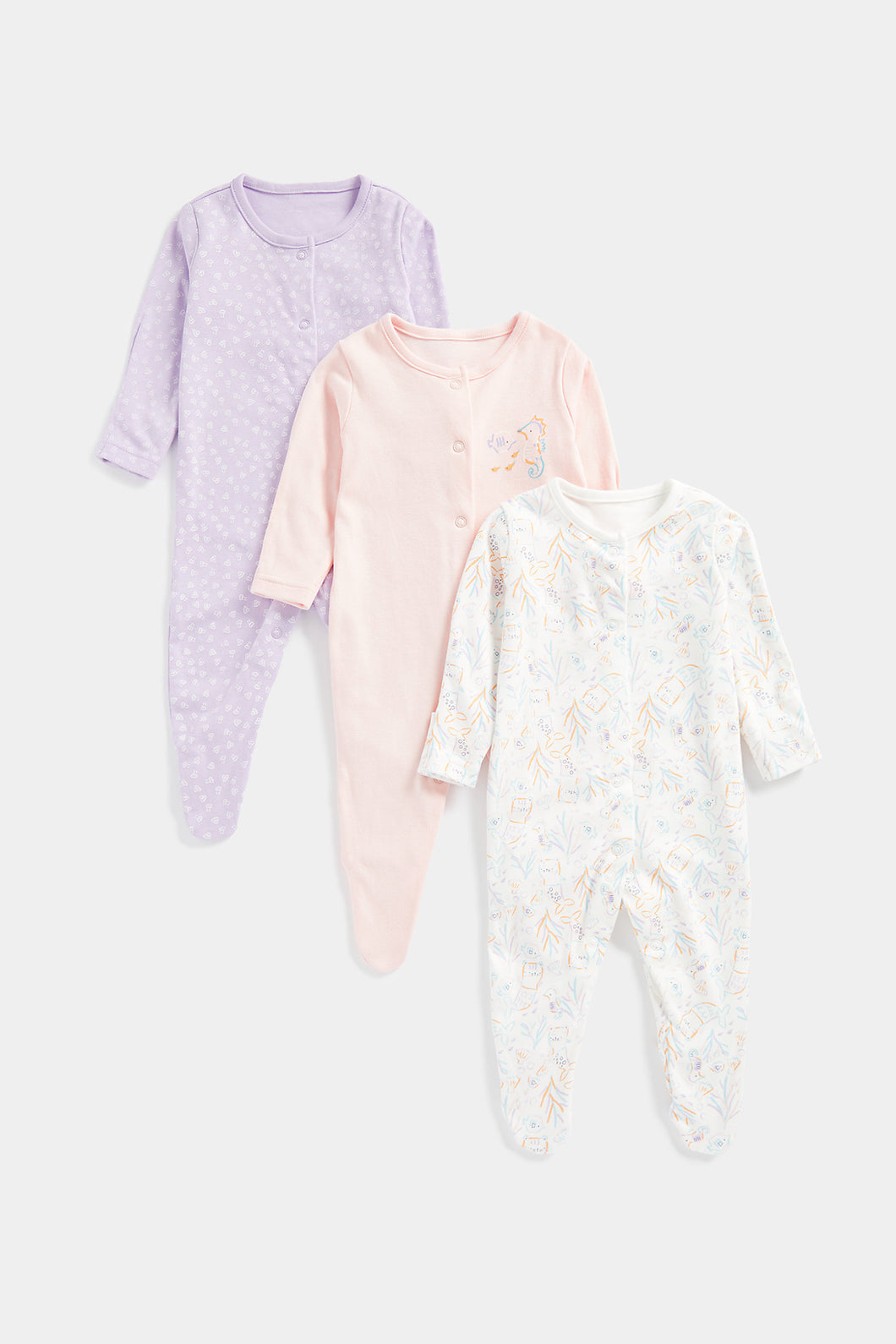 Mothercare Under-the-Sea Sleepsuits - 3 Pack