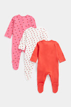 Load image into Gallery viewer, Mothercare Strawberry Sleepsuits - 3 Pack
