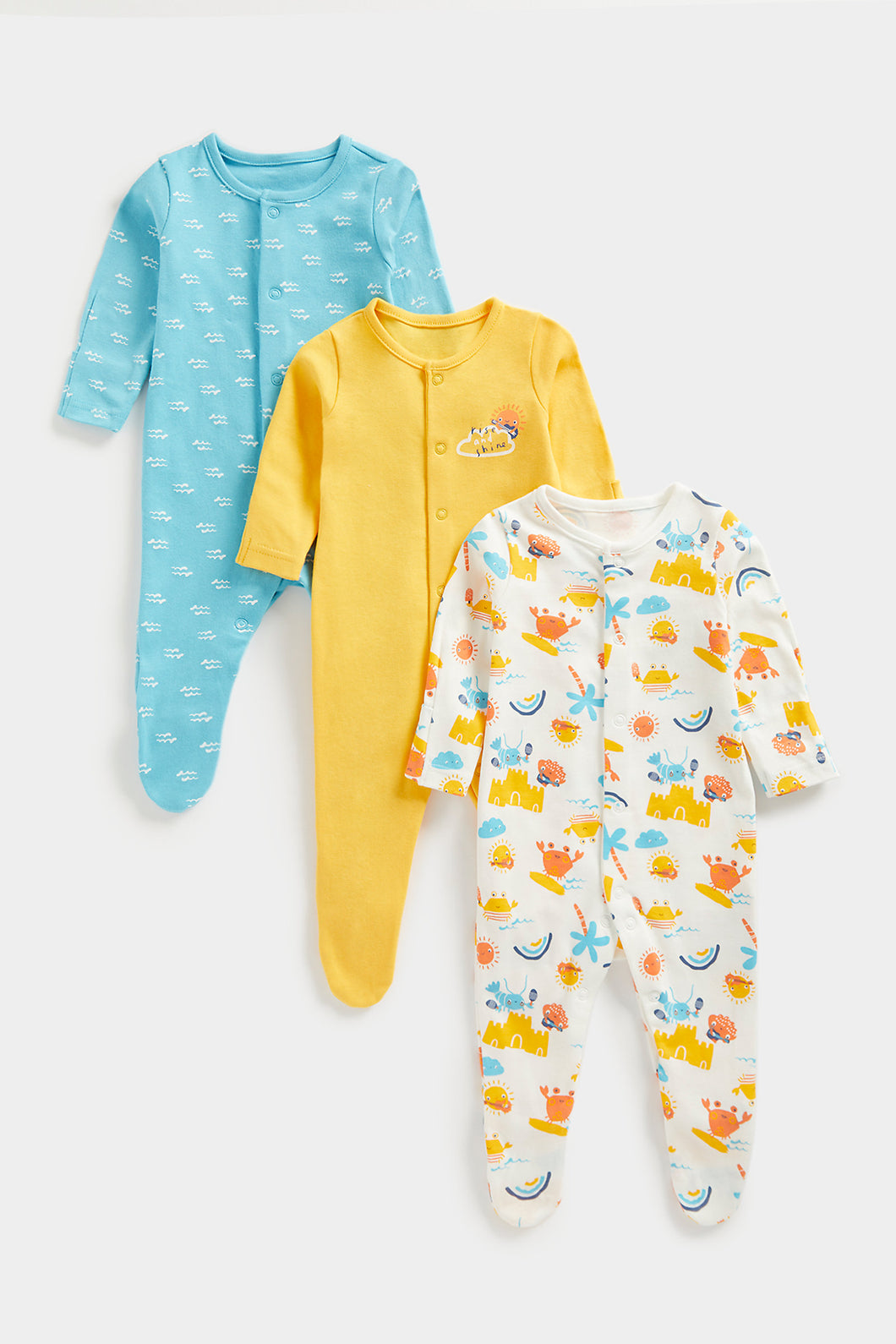 Seaside Band Sleepsuits - 3 Pack