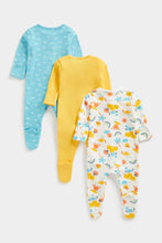 Load image into Gallery viewer, Mothercare Seaside Band Sleepsuits - 3 Pack
