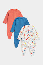 Load image into Gallery viewer, Mothercare Whale Beach Sleepsuits - 3 Pack
