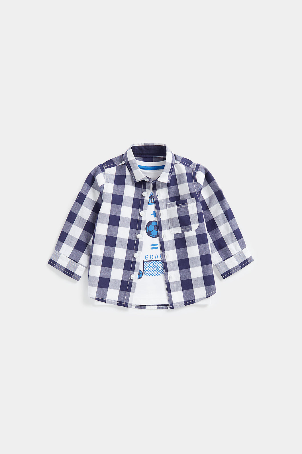 Mothercare Checked Shirt and T-Shirt Set