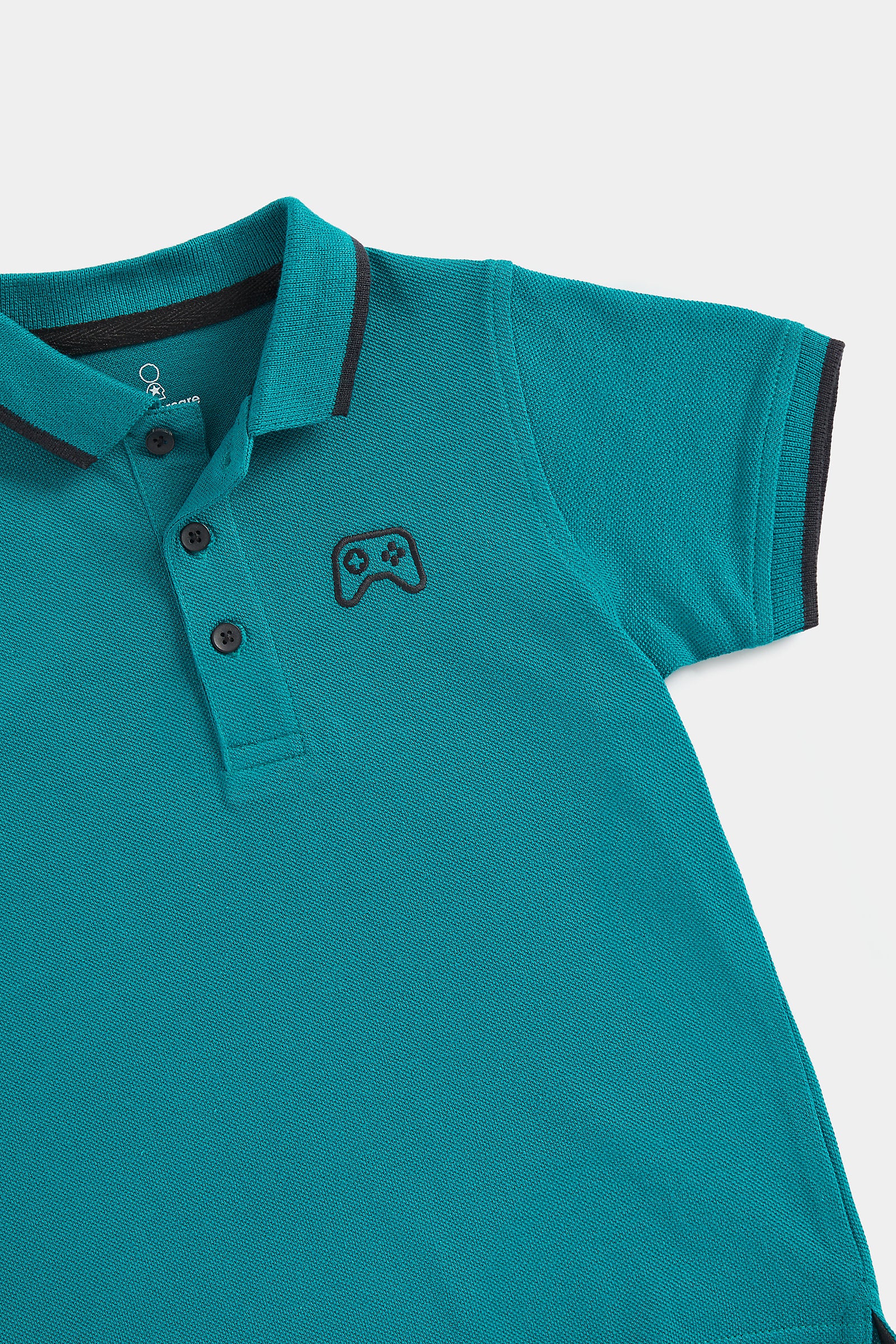 Mothercare Green Polo Shirt and Black Shorts Set