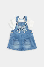 Load image into Gallery viewer, Mothercare Denim Pinny Dress and T-Shirt Set
