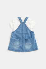 Load image into Gallery viewer, Mothercare Denim Pinny Dress and T-Shirt Set
