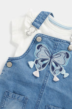 Load image into Gallery viewer, Mothercare Denim Pinny Dress and T-Shirt Set
