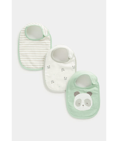 Mothercare Newborn Panda Face Bibs - 3 Pack