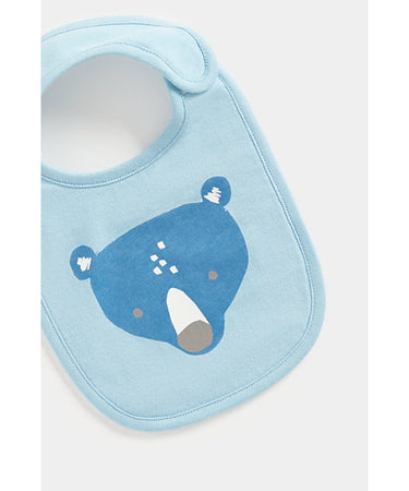 Mothercare Newborn Playful Bear Faces Bibs - 3 Pack