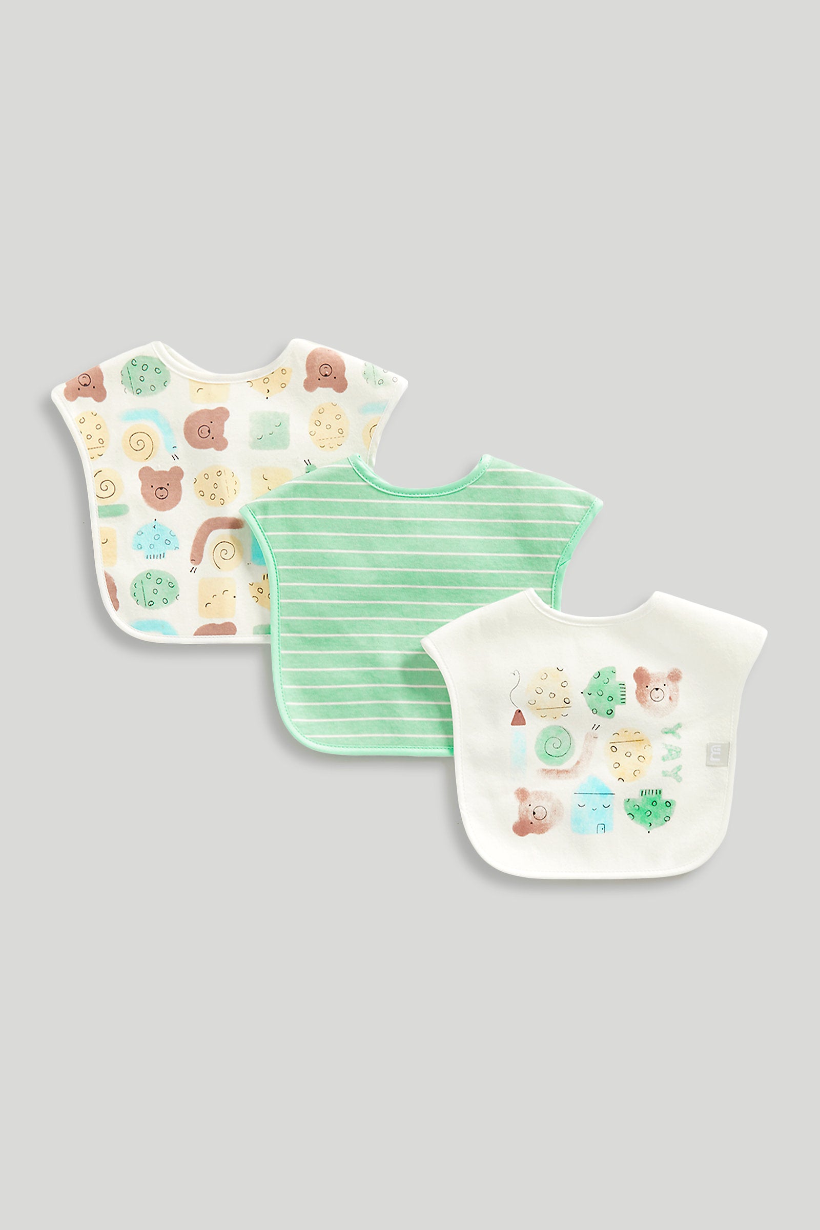 Mothercare Bear Toddler Bibs Pk3