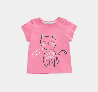 Mothercare Pink Cat T-Shirt