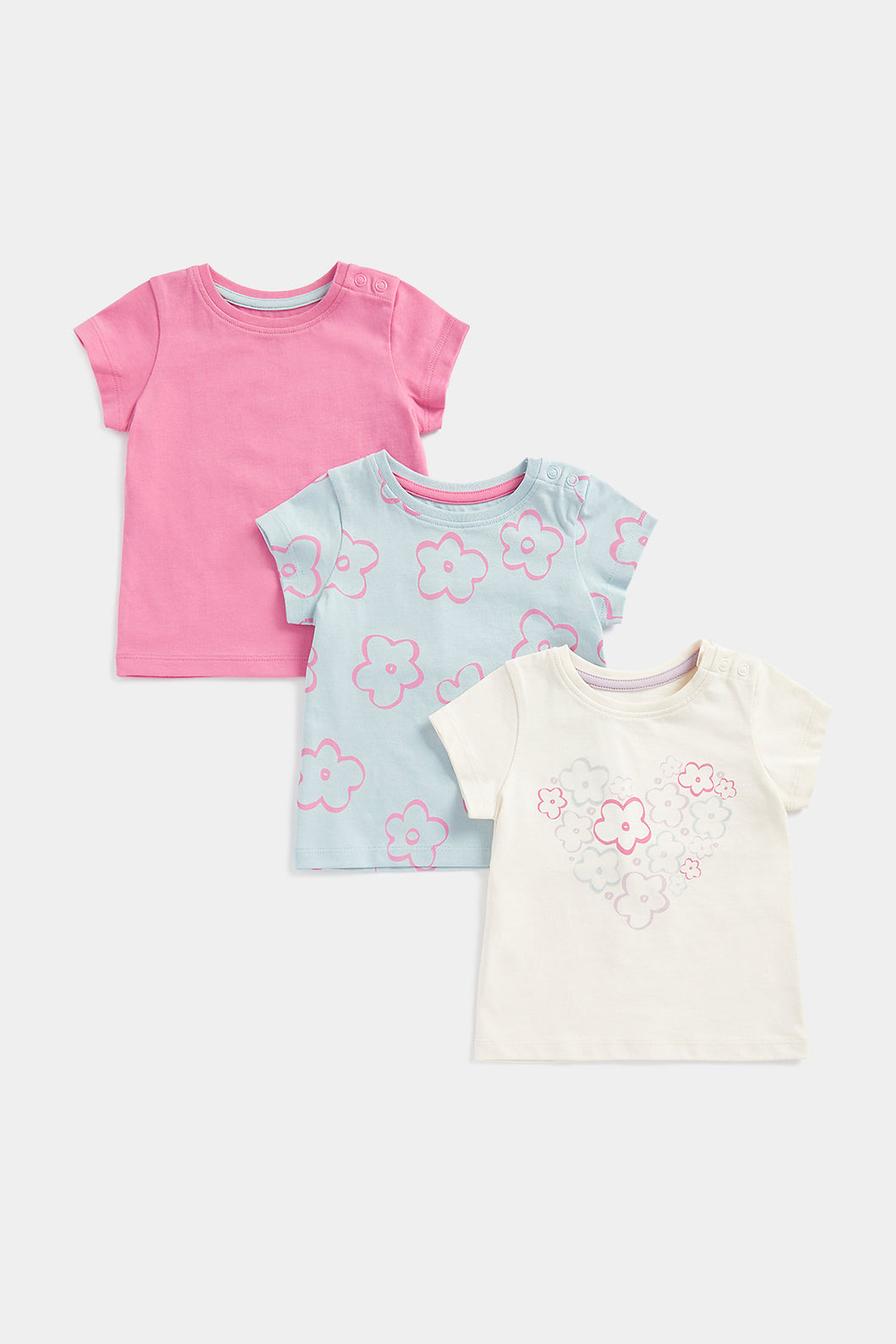 Mothercare Flower T-Shirts - 3 Pack