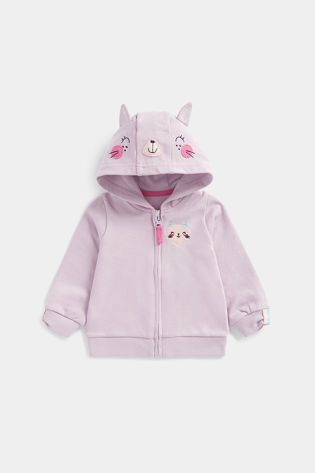 Mothercare Pink Cat Zip-Up Hoody