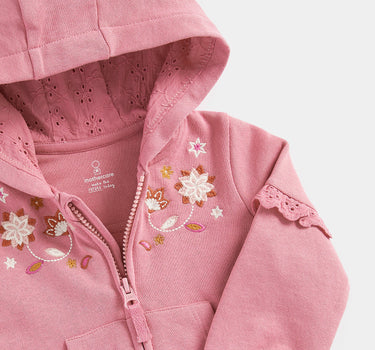 Mothercare Pink Embroidered Hoody