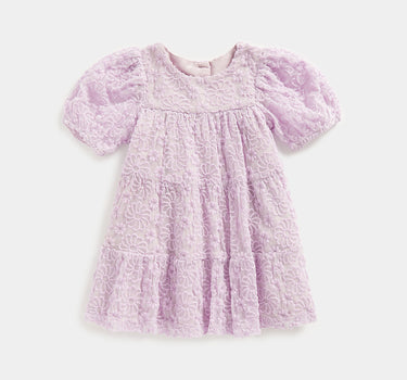 Mothercare Purple Embroidered Tiered Dress